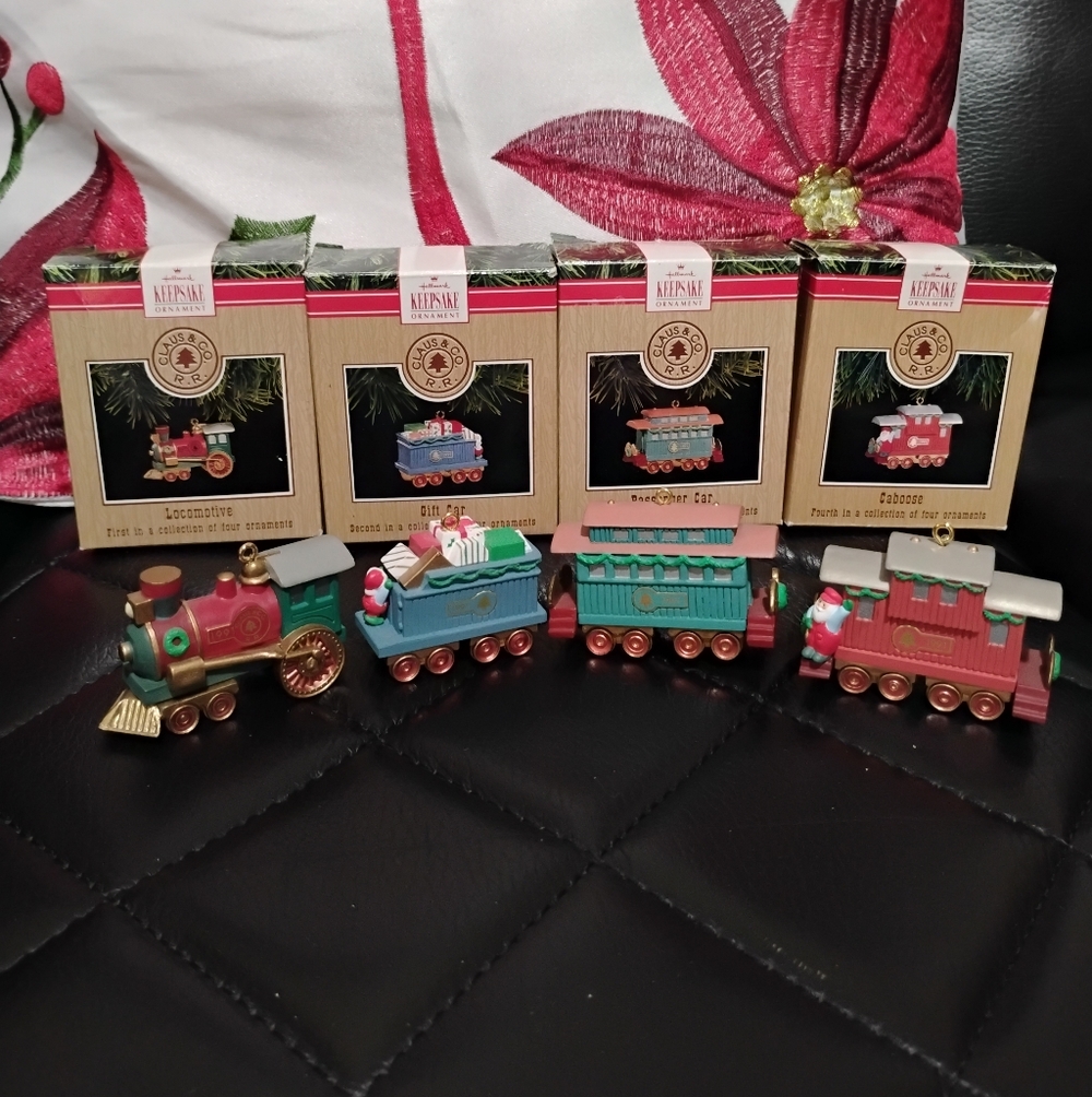 Hallmark 1991 Claus & Co. R.R Train Ornament Set of 4